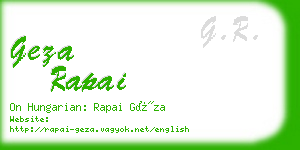 geza rapai business card